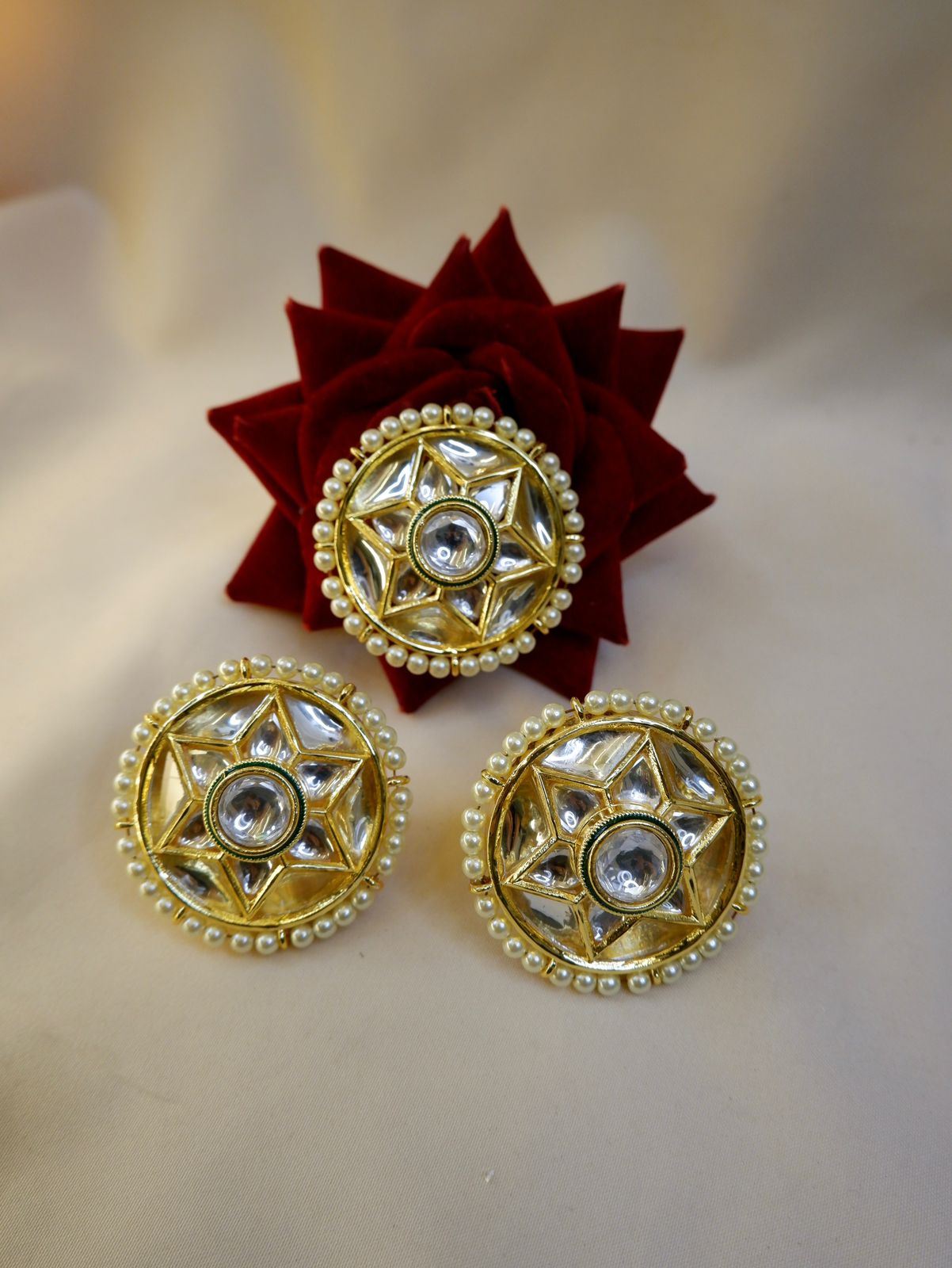 Madhubhani studs and ring